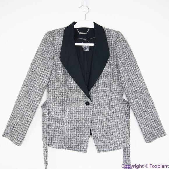 NEW White House Black Market Belted‎ Tweed blazer Jacket With Removable B… - Picture 3 of 16